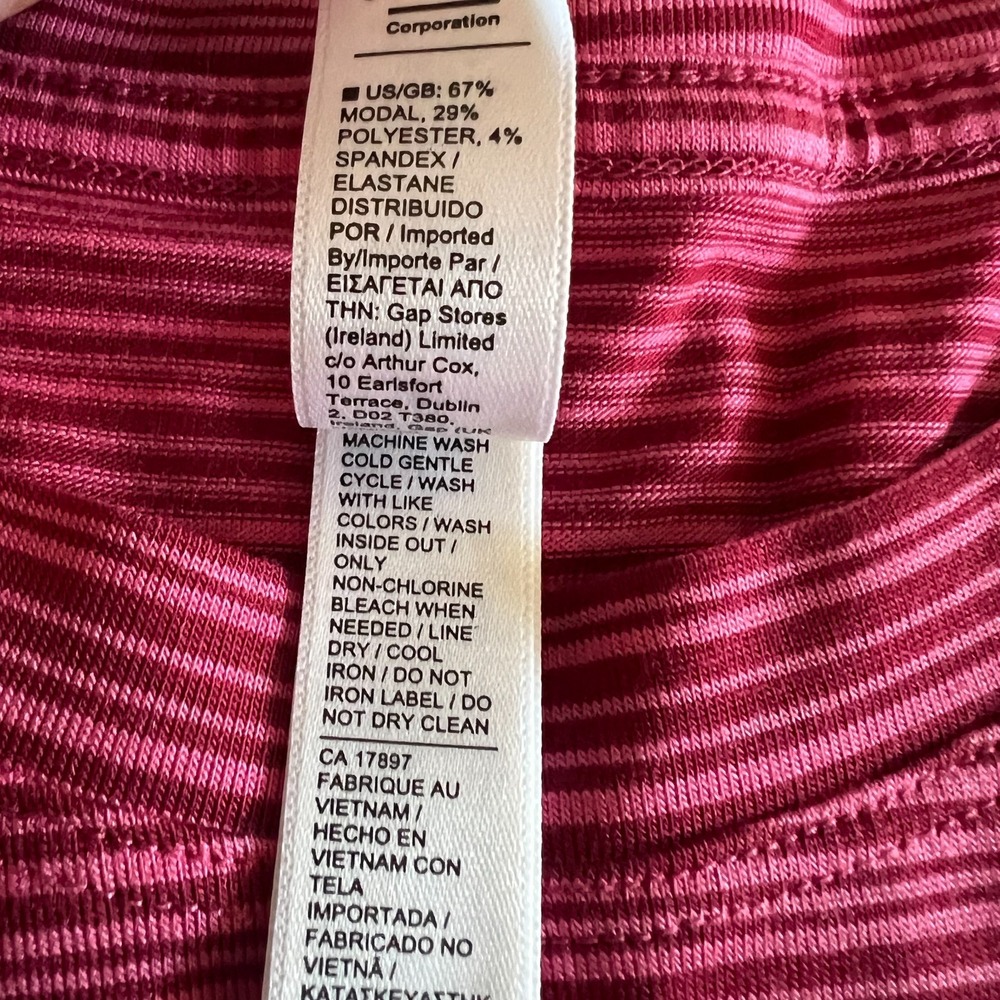 Athleta Womens Top Cloudlight Stratus Striped Pink Long‎ Sleeve Size 1X NEW - Picture 5 of 5